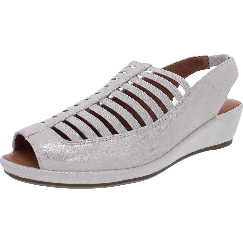 Lee Suede Peep Toe Wedge Sandals