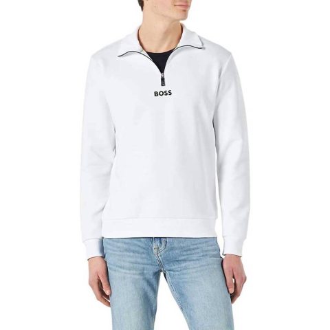 Sweat 1 Half Zip Sweatshirt In White