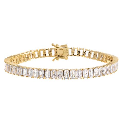 CZ Emerald Cut Tennis Bracelet