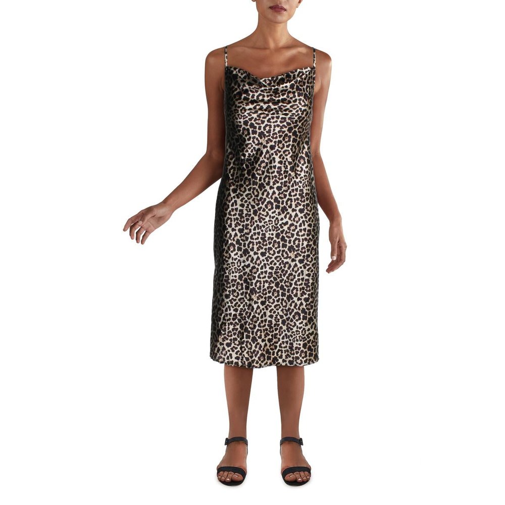 Satin Animal Midi Dress