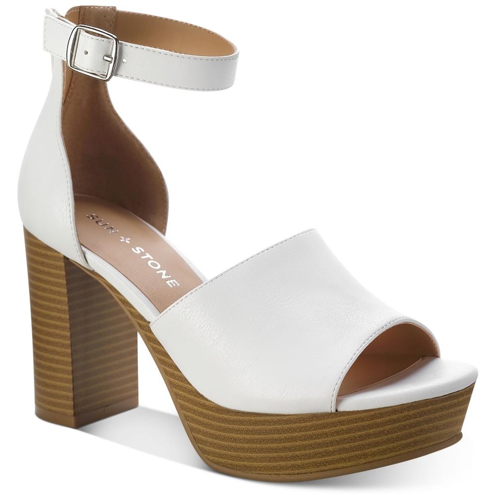 Maisiee Faux Leather Open Toe Heels