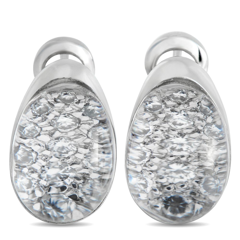 Cartier Myst 18K White Gold Rock Crystal Earrings CA04-031124