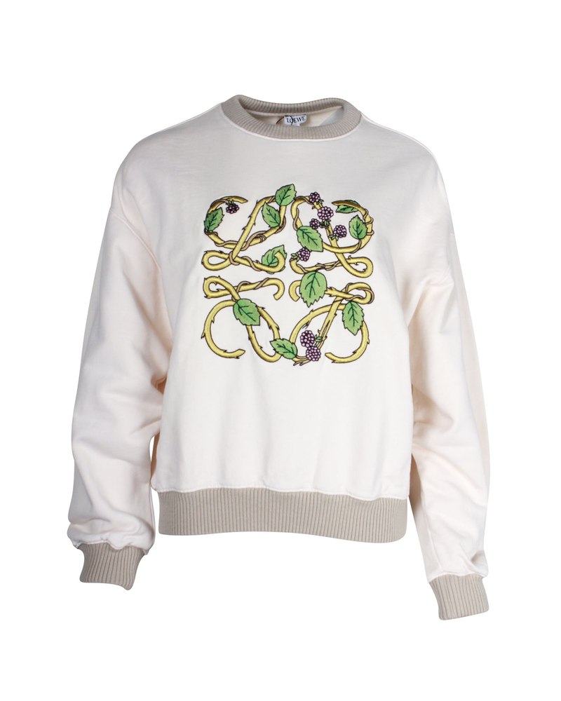 Loewe Herbarium-Anagram Sweater in Cream Cotton 7703679238204