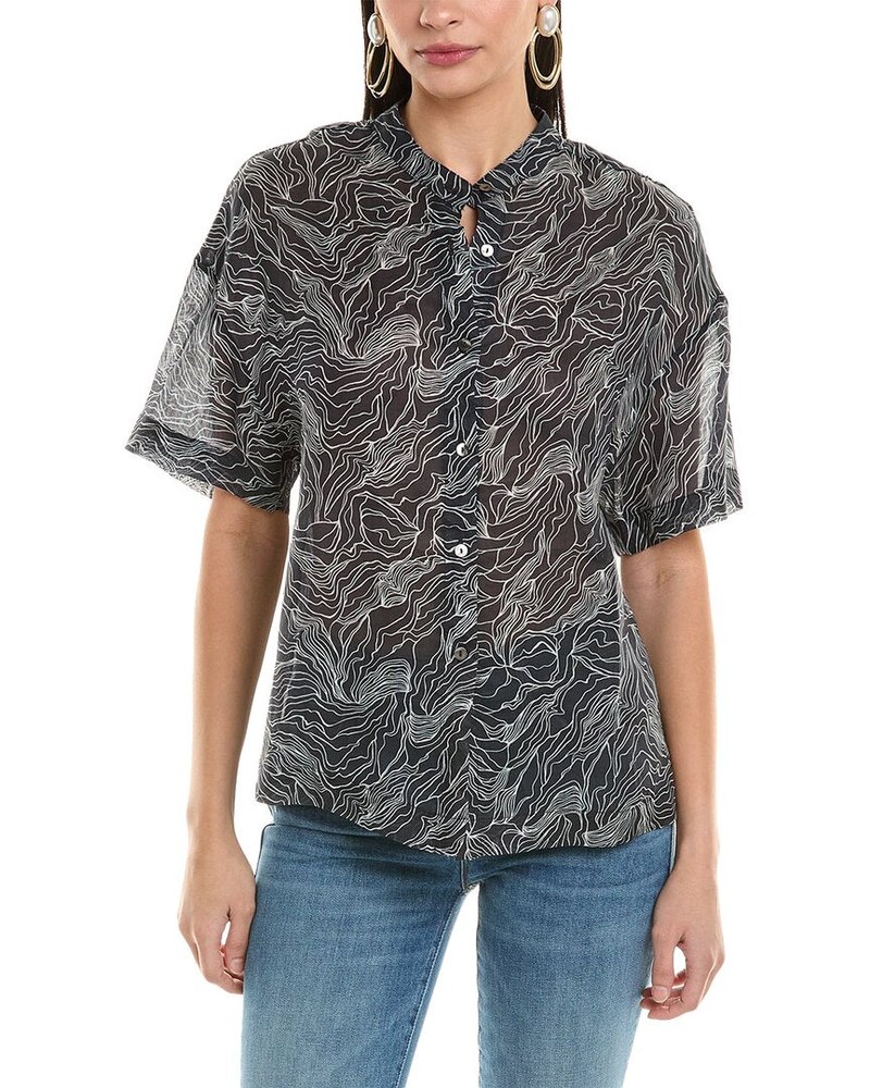 ALPHA STUDIO Semi-Sheer Top