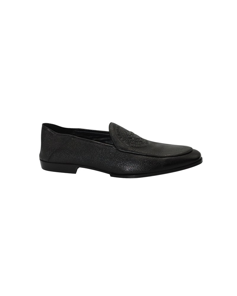 Balmain Embossed Loafers In Black Leather 7703684317244