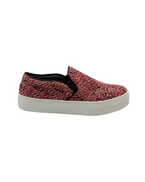 Celine Slip-On Sneakers in Red Cotton Tweed 7703688577084