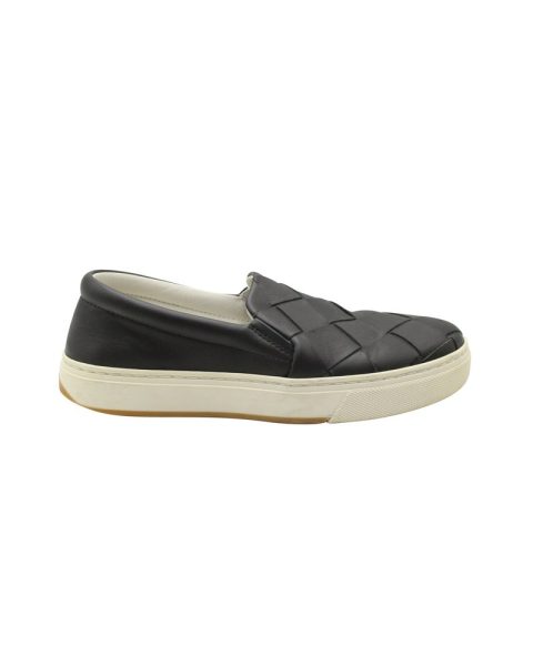 Bottega Veneta Dodger Intrecciato Slip-On Sneakers in Black Leather 7703689723964