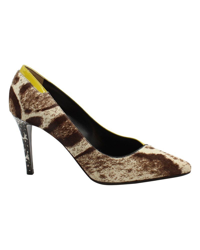 Fendi Pointed Pump in Animal Print Calf Hair Suede 7703689986108