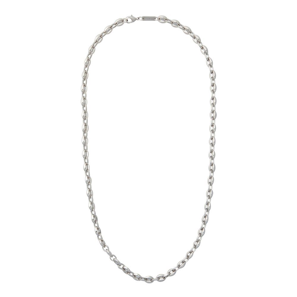 Petite Coffee Bead Necklace in Silver