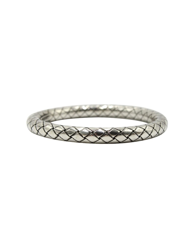 Bottega Veneta Intrecciato Bracelet in Silver Metal 7703696015420