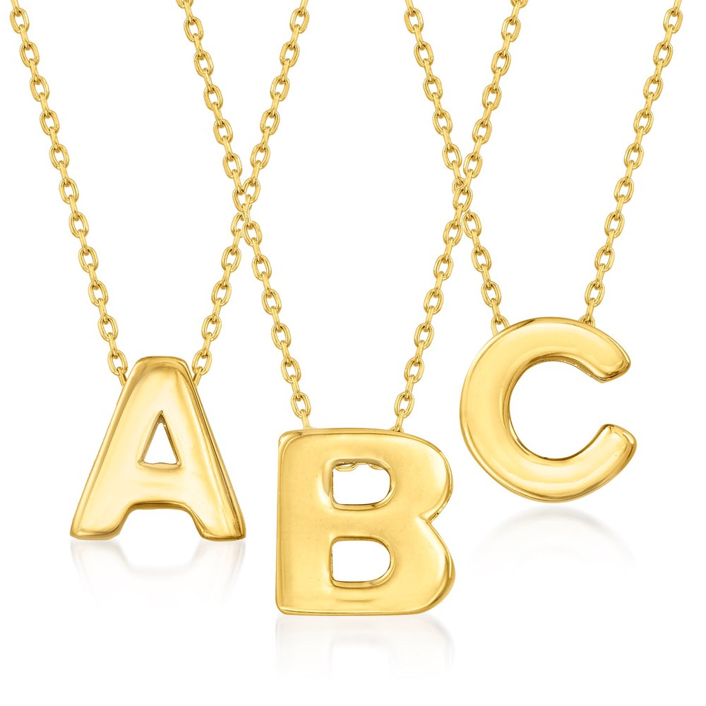 Ross-Simons 14kt Yellow Gold Mini Initial Necklace