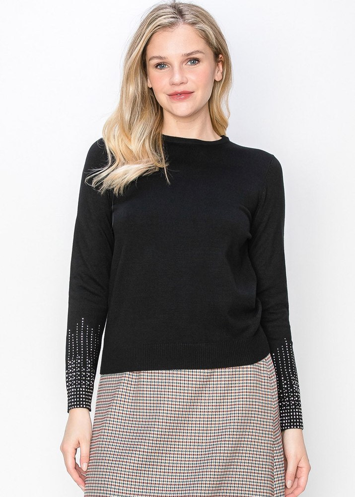 Sparkle Sleeve Knit Top 7833023053884