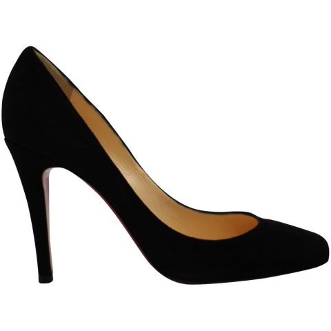 Christian Louboutin Square Toe Pumps in Black Suede 7703708794940