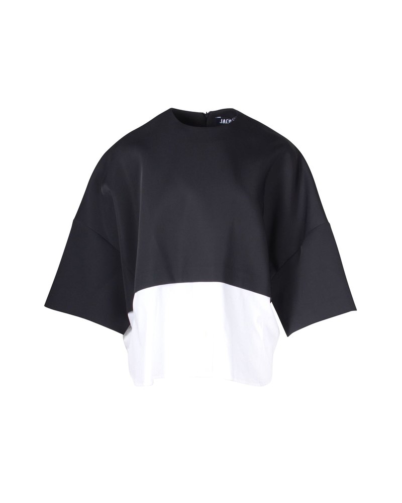 Jacquemus Le T-shirt Chemise Colorblock T-shirt in Navy Blue Cotton 7704385716284