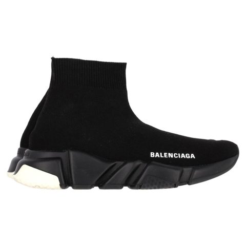 Balenciaga Speed Trainer Shoes in Black Polyester 7833142657084