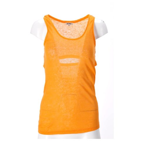 Acne Studios Beadu Cut Top in Orange Linen 7833143246908