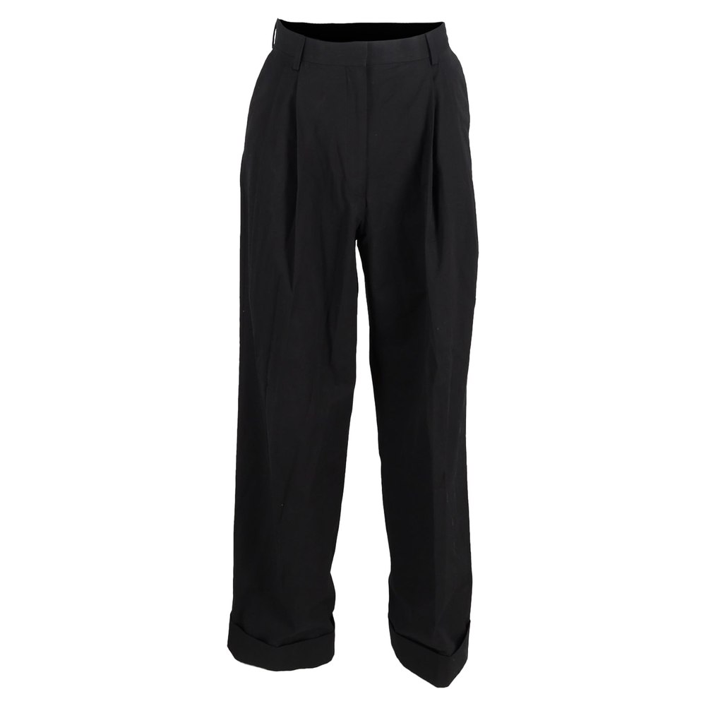 Dries Van Noten Pleated High-Waist Wide-Leg Trousers in Black Wool 7833145606204