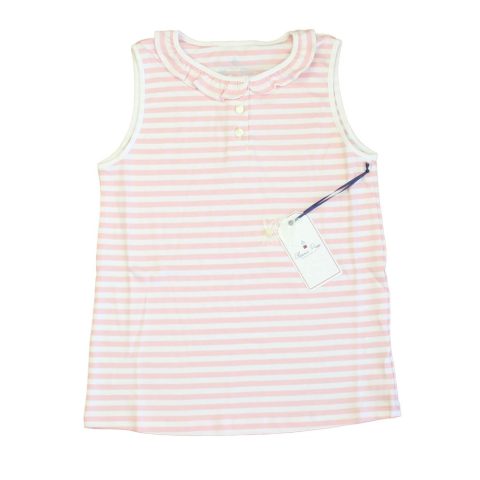Classic Prep Girls Lilly’s Pink | Bright White Polo Shirt Size: 6-14 Years 7805819060284