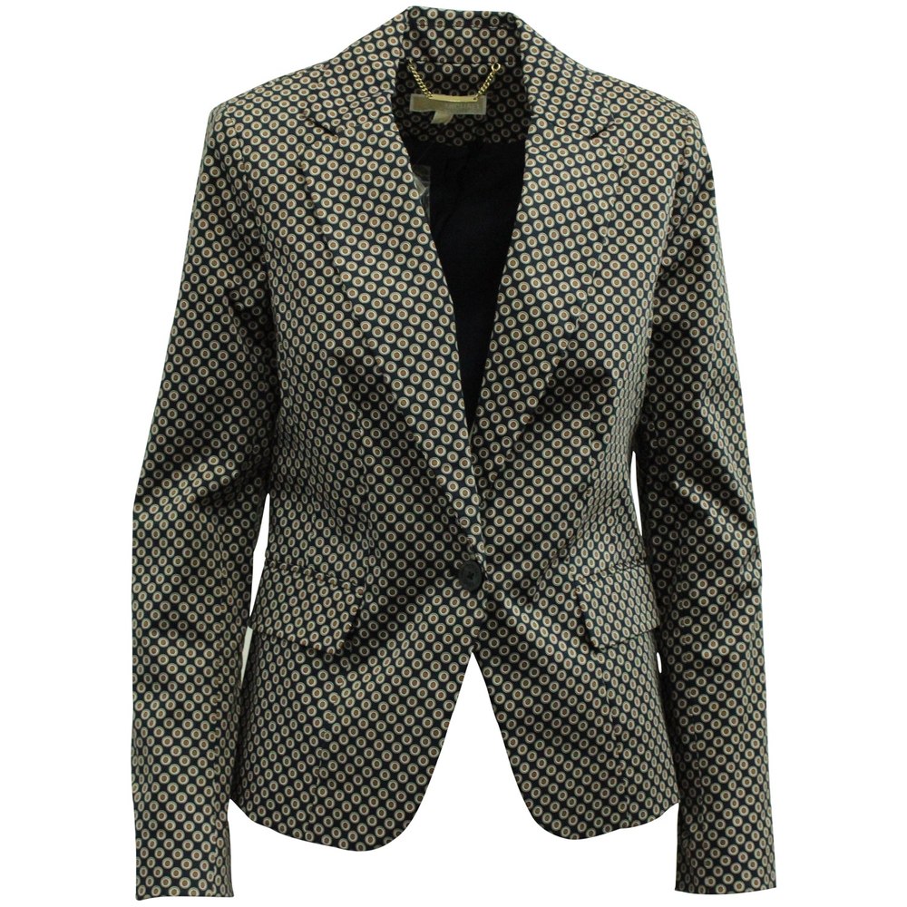 Michael Kors Printed Blazer in Black Viscose 7833151799356