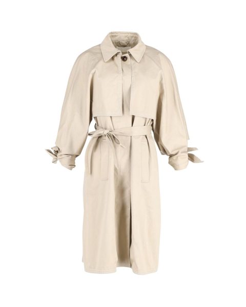 Chloe Belted Trench Coat in Beige Cotton 7833152290876