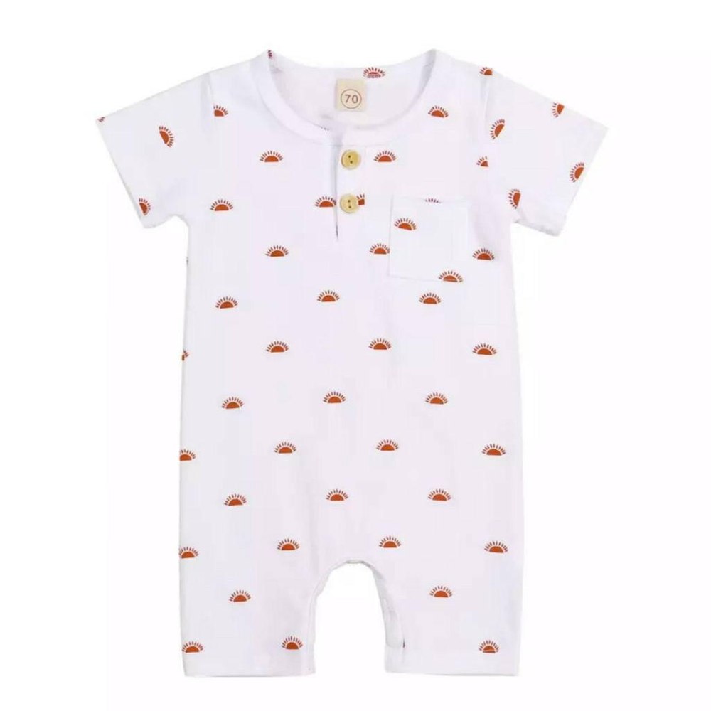 White Sunset Short Sleeve Romper