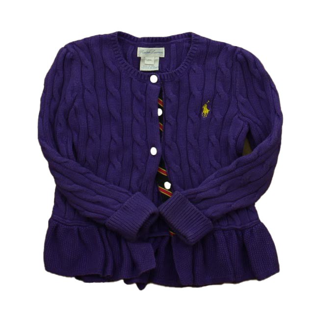 Ralph Lauren Girls Purple Cardigan 7805821059132