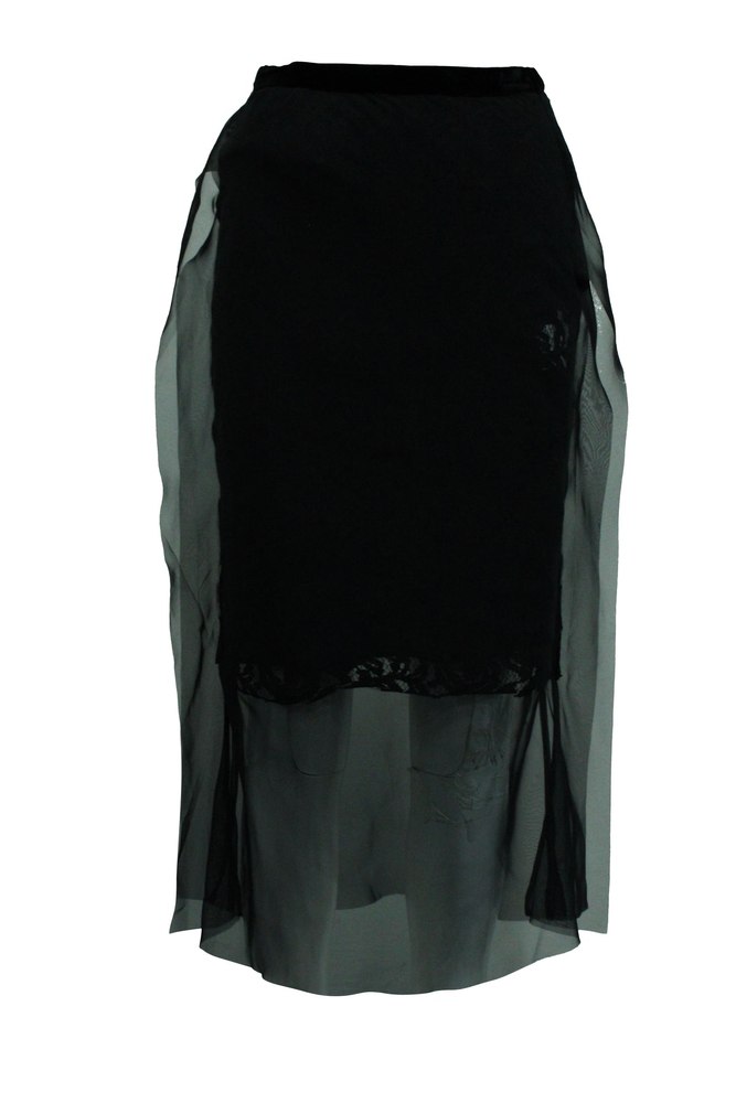 Sacai Lace Skirt in Black Polyster 7833162711100