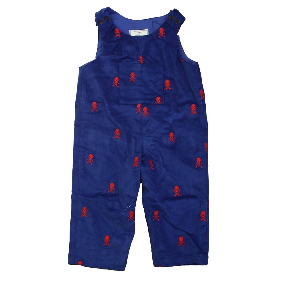 Classic Prep Boys Bright Navy with Skull & Crossbones Romper 7805824139324
