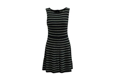 Alice + Olivia Black Monah Stripe Dress in Black Acrylic 7833176277052