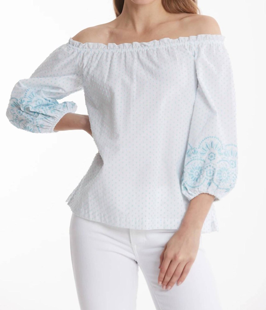 Susie Swiss Dot Top In Multi