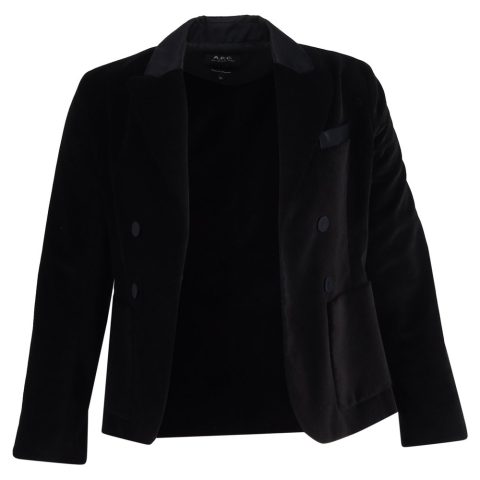 A.P.C. Blazer in Black Velvet 7833189482556