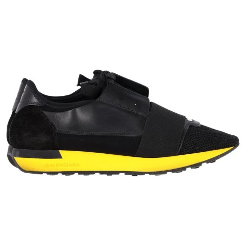 Balenciaga Race Runner Sneakers in Black Leather and Suede 7833197903932