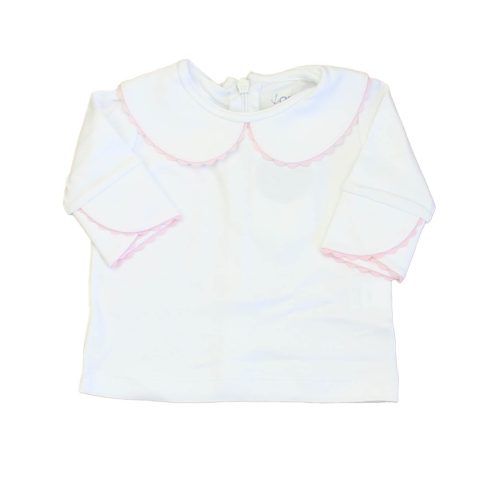Classic Prep Girls Bright White with Lillys Pink Long Sleeve Shirt Size: 6-9 Months 7805834002492