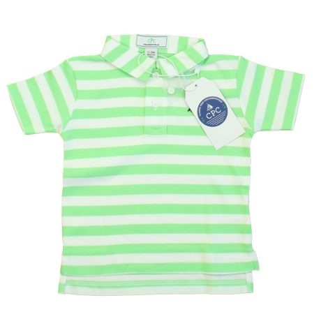 Classic Prep Boys Summer Green | Bright White Polo Shirt Size: 12-24 Months 7805835345980