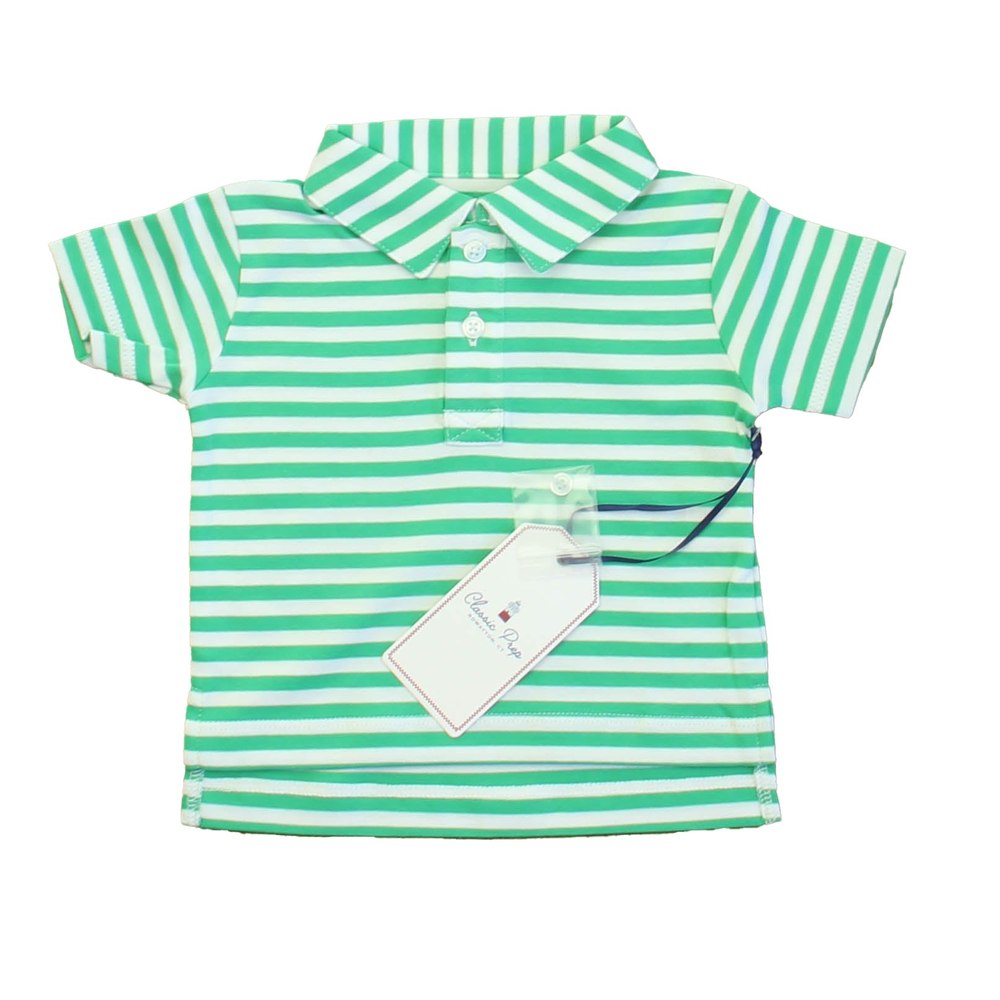 Classic Prep Boys Blarney | Bright White Polo Shirt Size: 0-6 Months 7805836099644