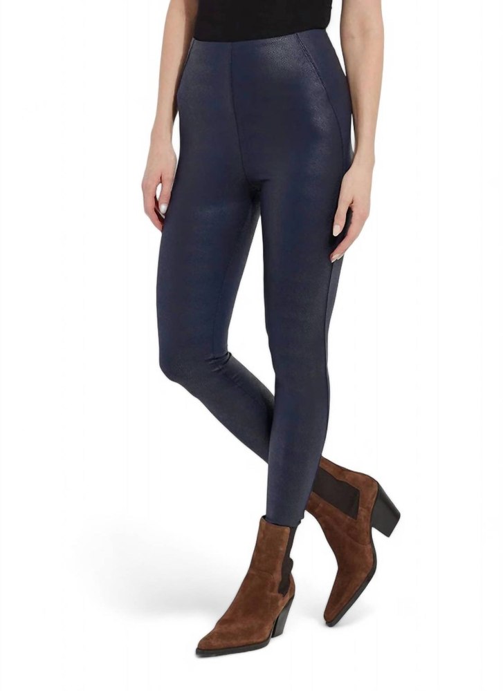 Patterned Matilda Foil Legging In Navy Snake 7704791777340
