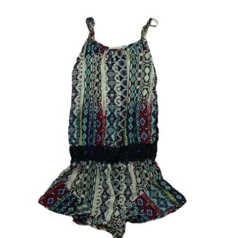 Vintage Havana Girls White | Black Multi Romper 7805839278140