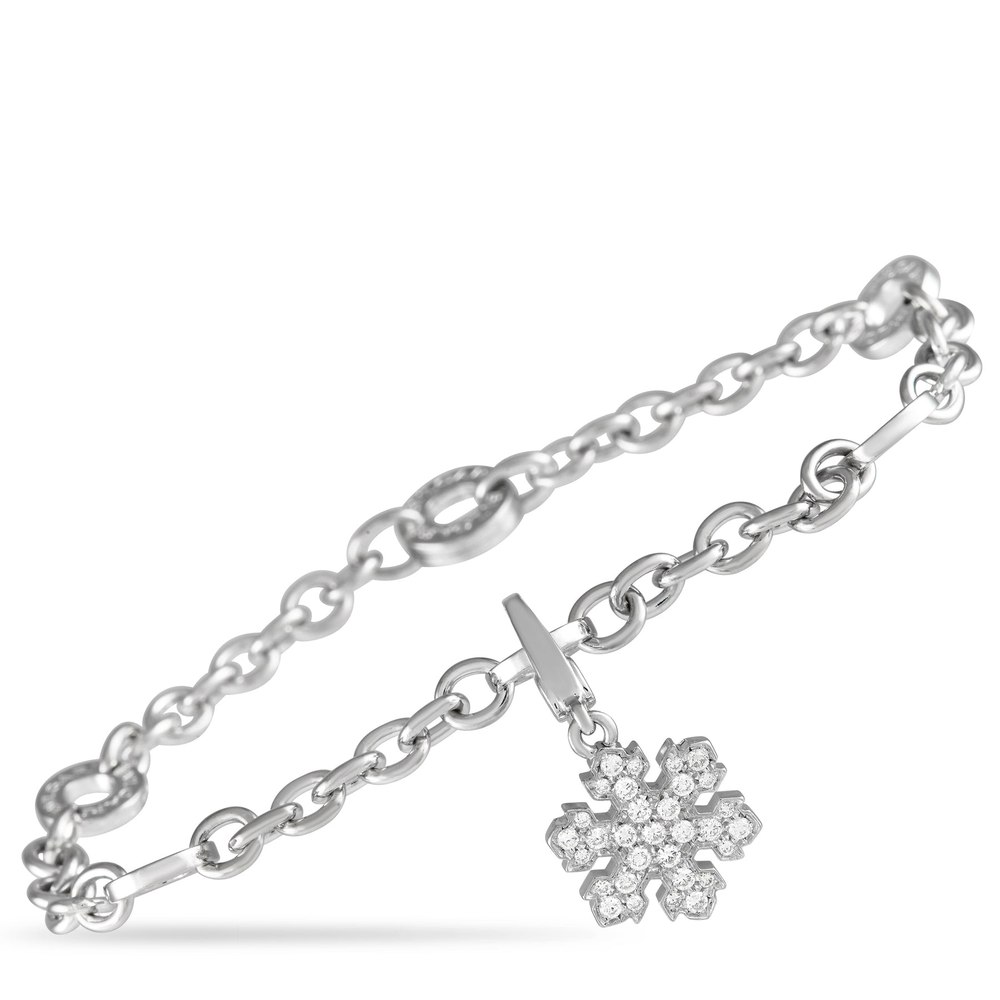 Bvlgari 18K White Gold Diamond Snowflake Bracelet BV08-121323