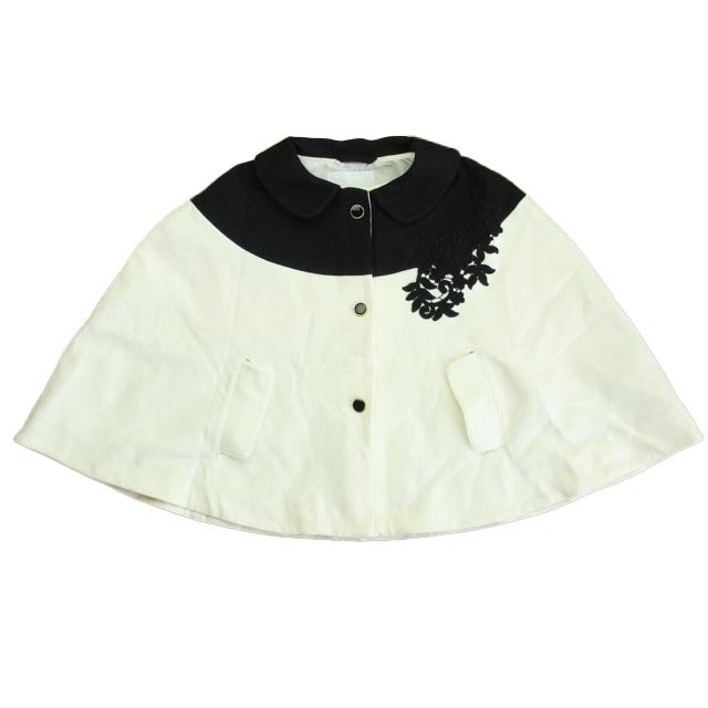 Janie and Jack Girls Black | Ivory Poncho 7805840064572