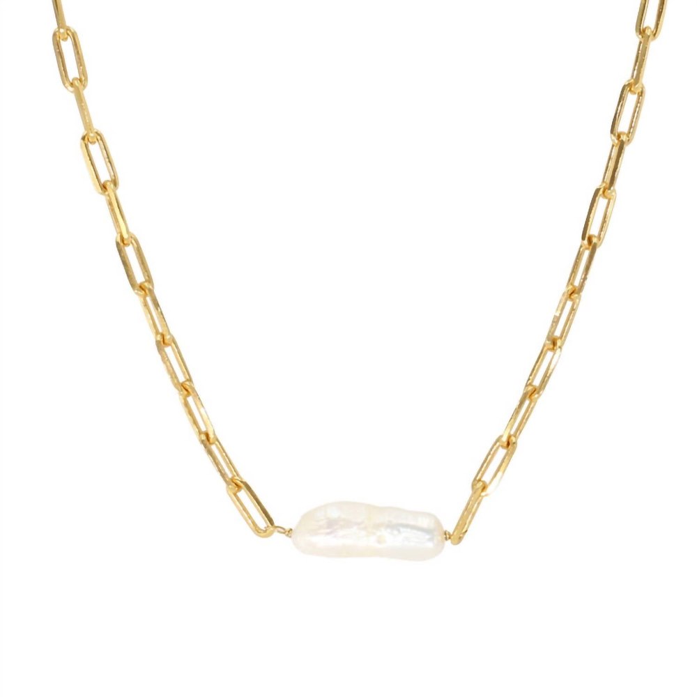 Luna Pearl Necklace In Gold