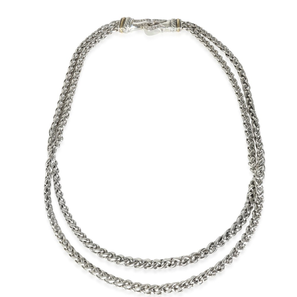 David Yurman Wheat Chain Necklace in Sterling Silver 0.23 CTW 7705706266684
