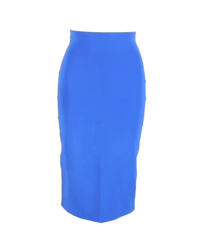 Max Mara Knee-Length Pencil Skirt in Electric Blue Silk 7705711378492