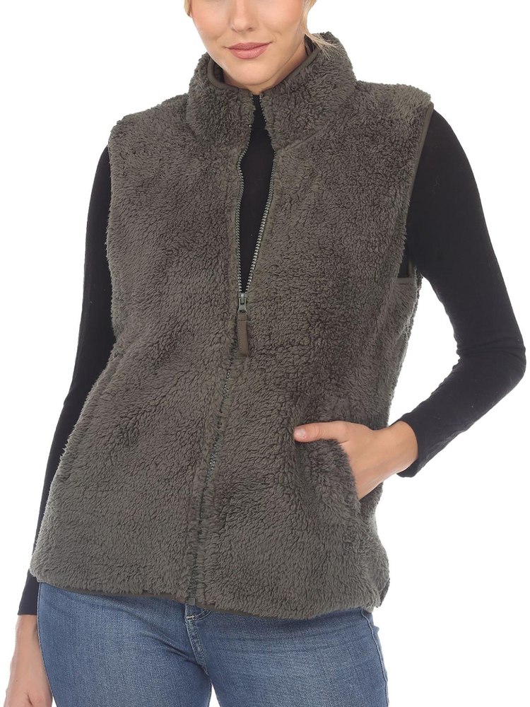 Plus Womens Faux Fur Warm Outerwear Vest
