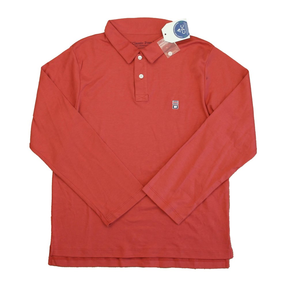 Classic Prep Boys Mineral Red Rugby Shirt Size: 6-14 Years 7805858316348