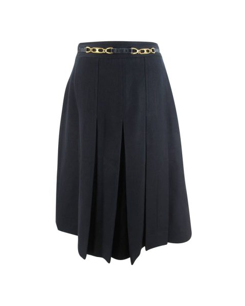 CELINE Clothing Gold Fittings Skirt Size S 7705719832636