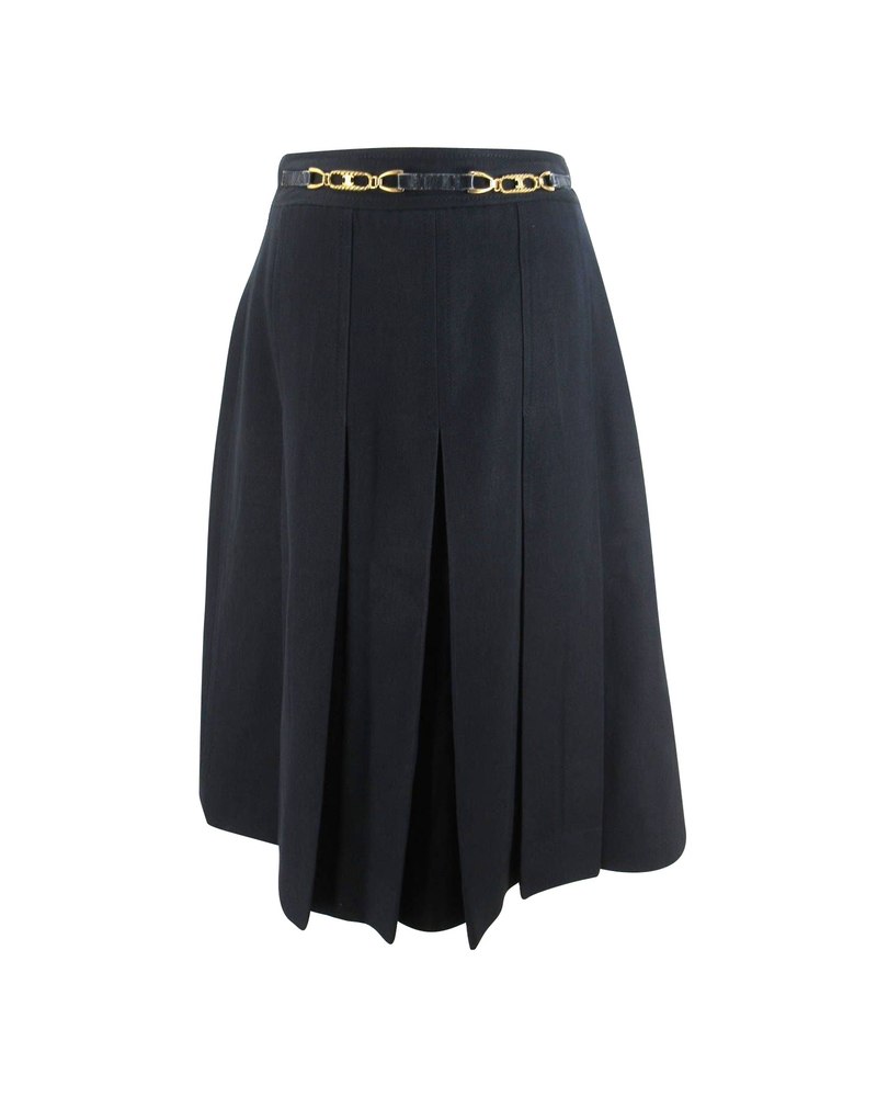 CELINE Clothing Gold Fittings Skirt Size S 7705719832636
