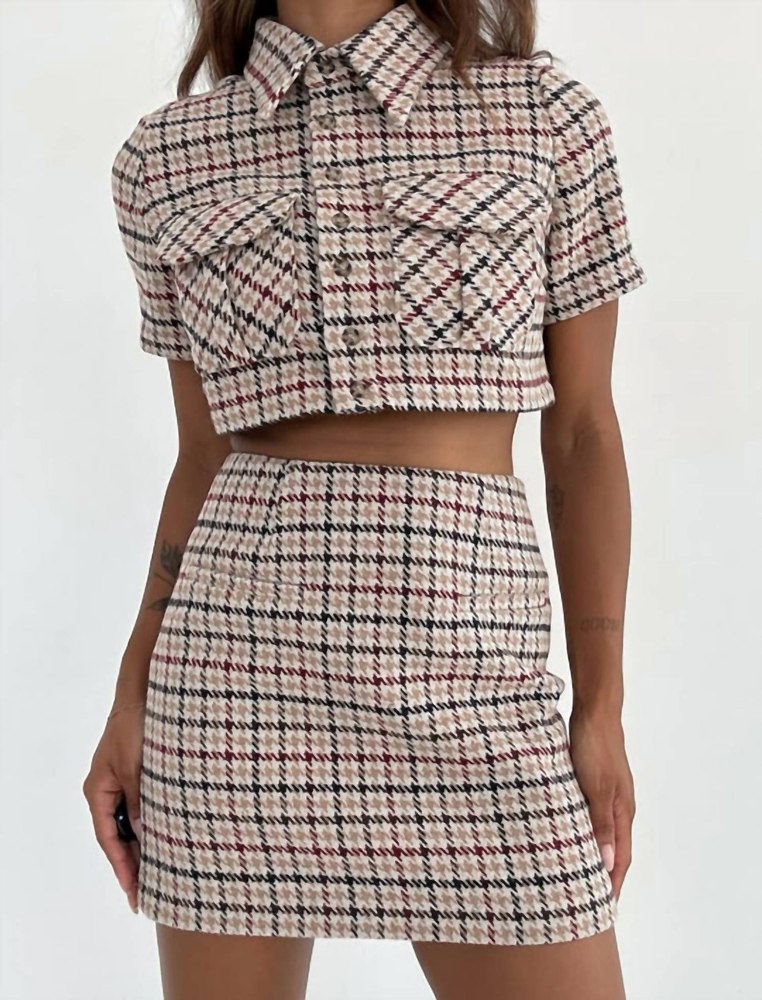 Coco Top In Newbury Plaid Tweed
