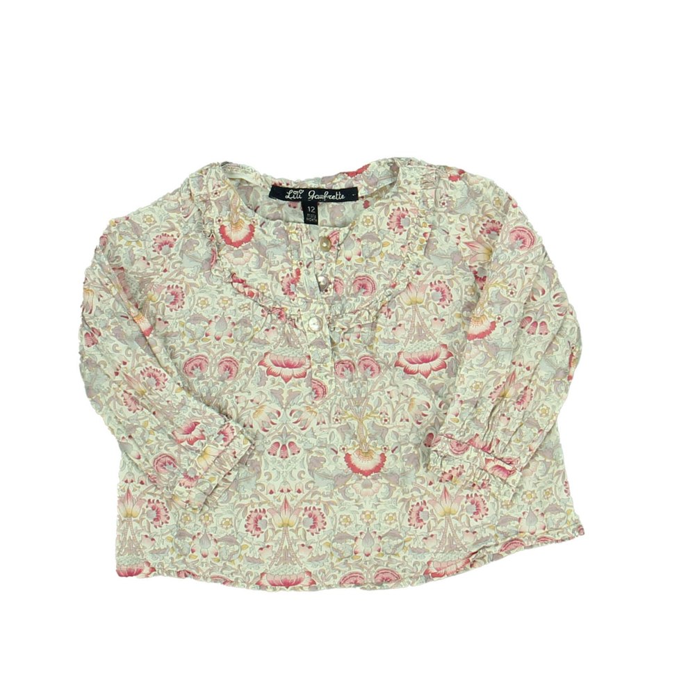 Lili Gaufrette Girls Purple | Pink | Floral Long Sleeve Shirt 7805931225148