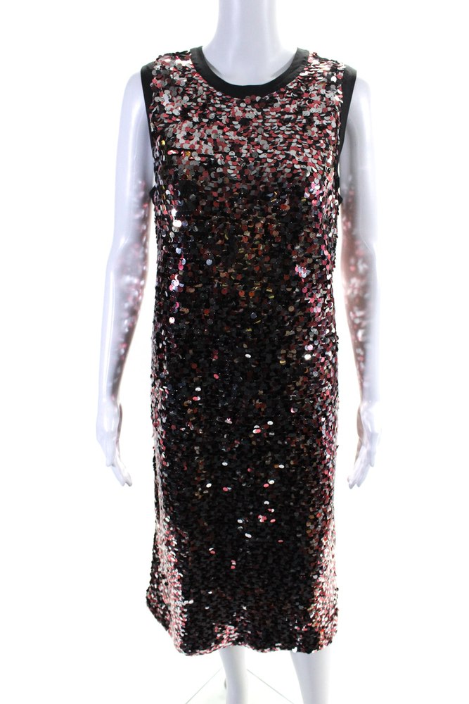 McQ by Alexander McQueen Womens Sequin Covered Shift Dress Multicolor 7833587941436