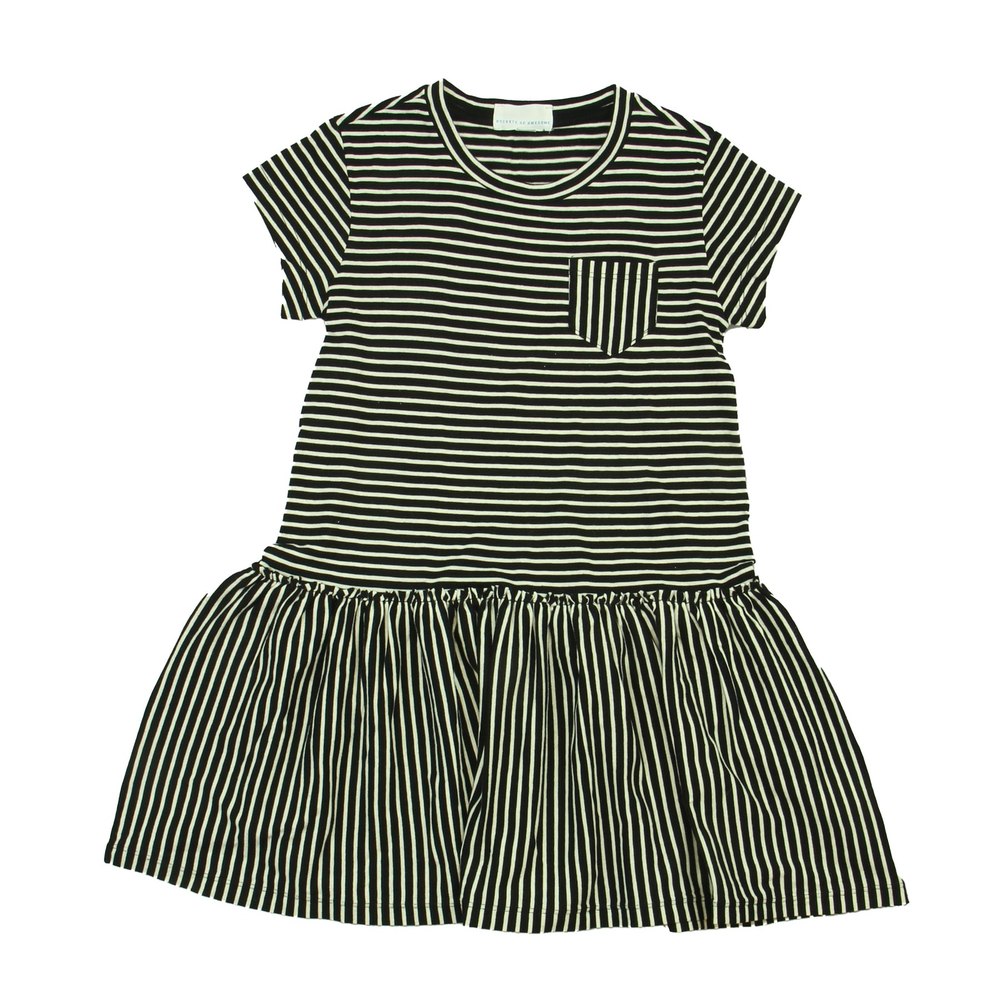 Rockets Of Awesome Girls White | Black |Stripes Dress 7805946691644